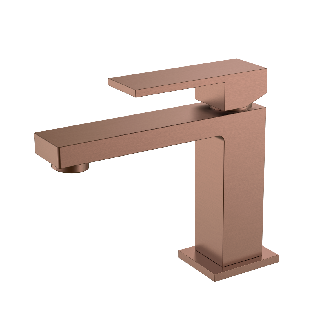 Смеситель для умывальника Boheme QUBIC Brushed Bronze, однорычажный, цвет «брашированная бронза», Италия