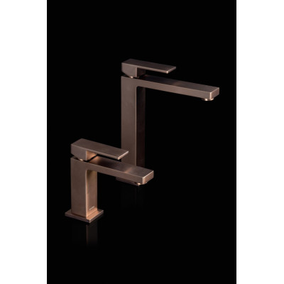 Смеситель для умывальника Boheme QUBIC Brushed Bronze, однорычажный, цвет «брашированная бронза», Италия