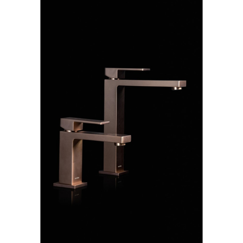 Смеситель для умывальника Boheme QUBIC Brushed Bronze, однорычажный, цвет &laquo;брашированная бронза&raquo;, Италия