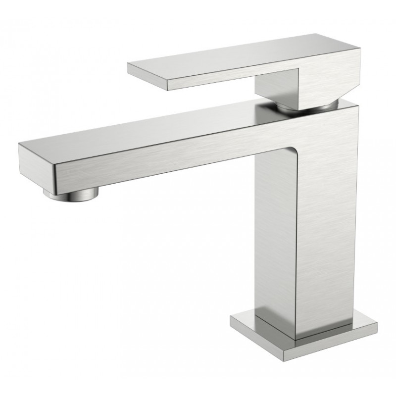 Смеситель для умывальника Boheme QUBIC Brushed Nickel, однорычажный, цвет &laquo;брашированный никель&raquo;, Италия
