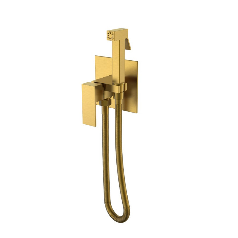 Гигиенический смеситель Boheme Qubic Bronze, латунь, бронзовое покрытие, с гигиенической лейкой