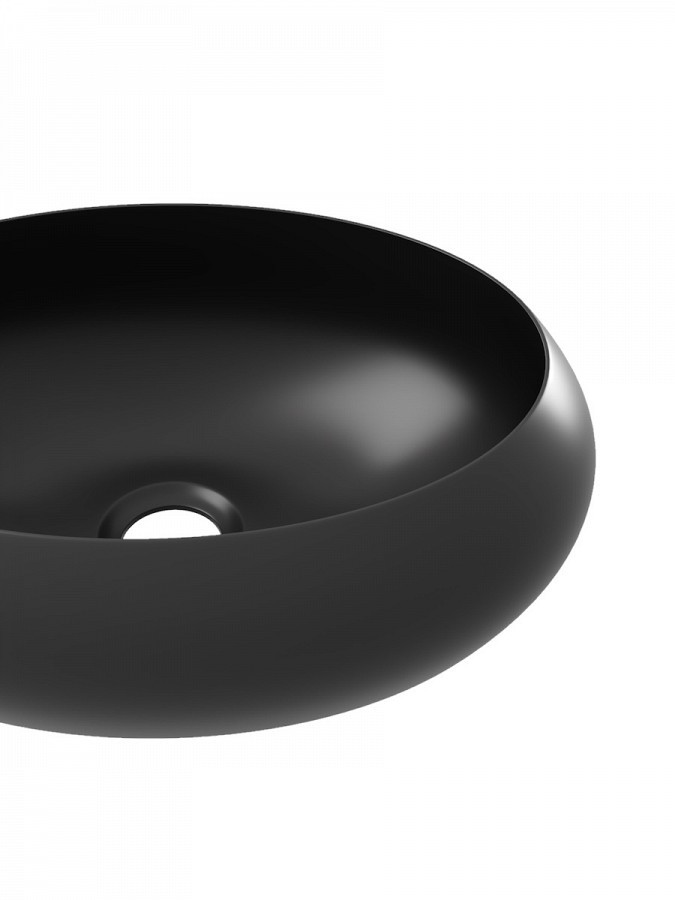 Раковина накладная Quwelle Jug 48, чёрный матовый, санфарфор