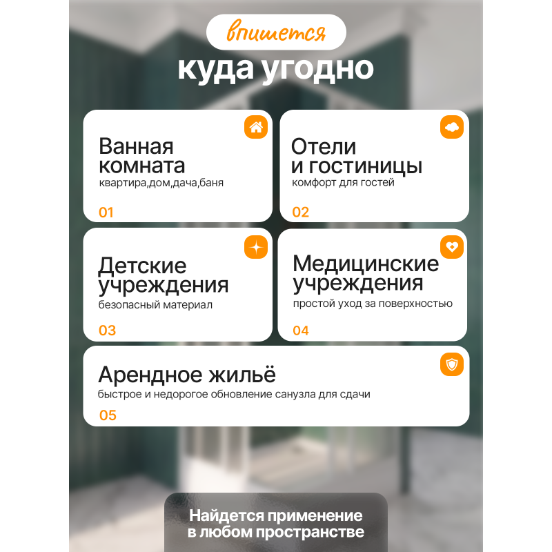 Душевой уголок Quwelle Классик полукруг 90&times;90, полистирол, профиль белый
