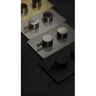 Смеситель ванно‑душевой Boheme Cell 134‑3‑GM Gun Metal, термостатический, 3‑х проходной, встраиваемый