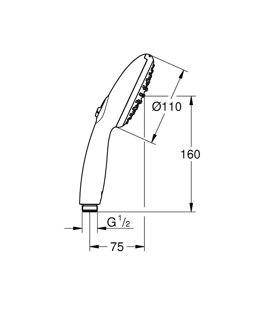 Ручной душ GROHE Tempesta 110, 2 режима, 13,5 л/мин, хром