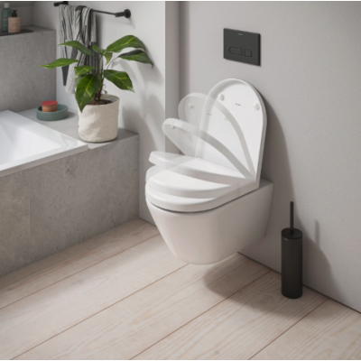 Унитаз подвесной 370*540 Duravit D-Code без ободка, белый глянцевый