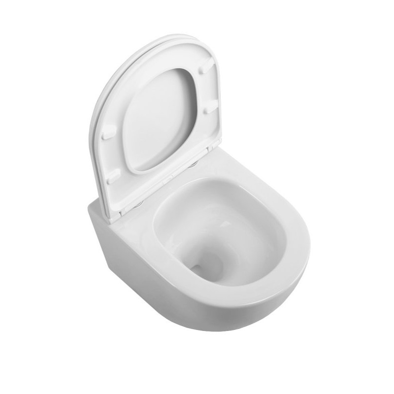Унитаз подвесной безободковый BelBagno UNO-TOR BB5177CH-TOR/SC с сидением микролифт и креплением, смыв Торнадо