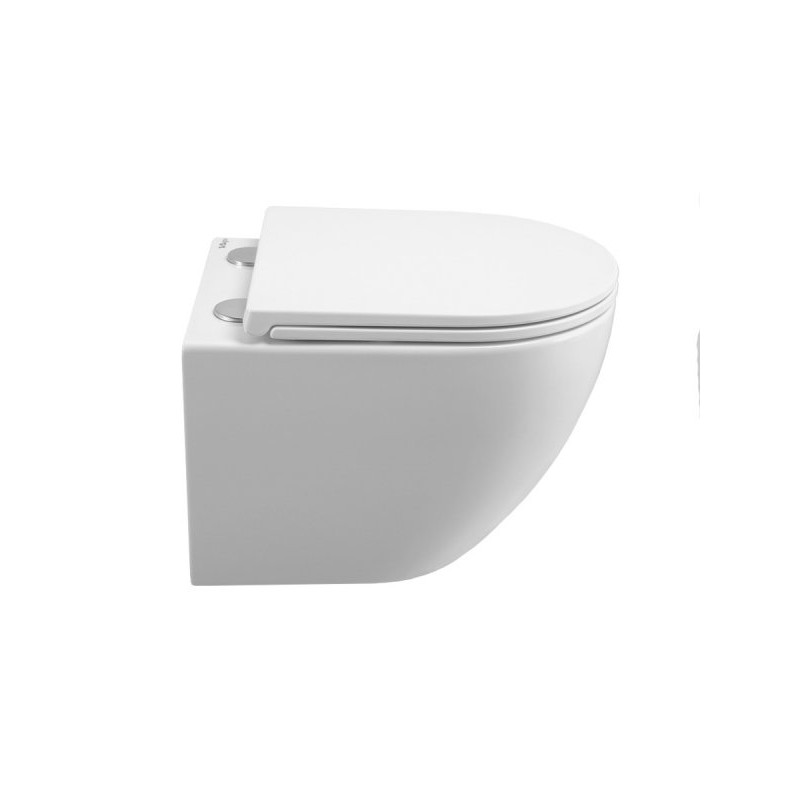 Унитаз подвесной безободковый BelBagno UNO-TOR BB5177CH-TOR/SC с сидением микролифт и креплением, смыв Торнадо