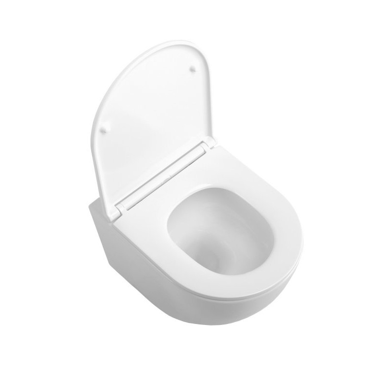 Унитаз подвесной безободковый BelBagno UNO-TOR BB5177CH-TOR/SC с сидением микролифт и креплением, смыв Торнадо