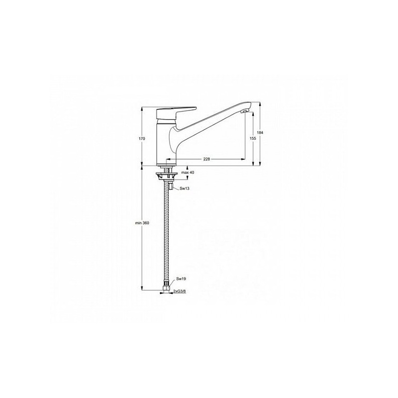 Смеситель для кухни, Ceraplan III, Ideal Standard, B0722AA