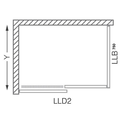 Перегородка 75 см для комбинации с душевыми дверьми Liga Line, LLB/750, Roltechnik
