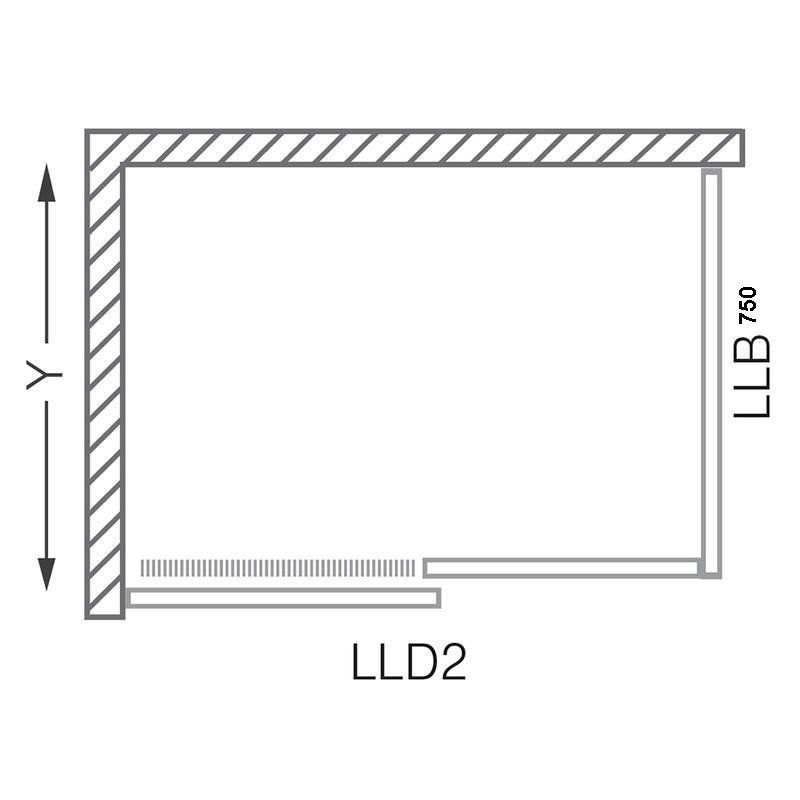 Перегородка 75 см для комбинации с душевыми дверьми Liga Line, LLB/750, Roltechnik