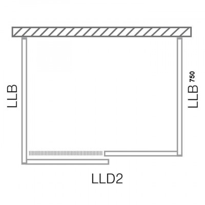 Перегородка 75 см для комбинации с душевыми дверьми Liga Line, LLB/750, Roltechnik