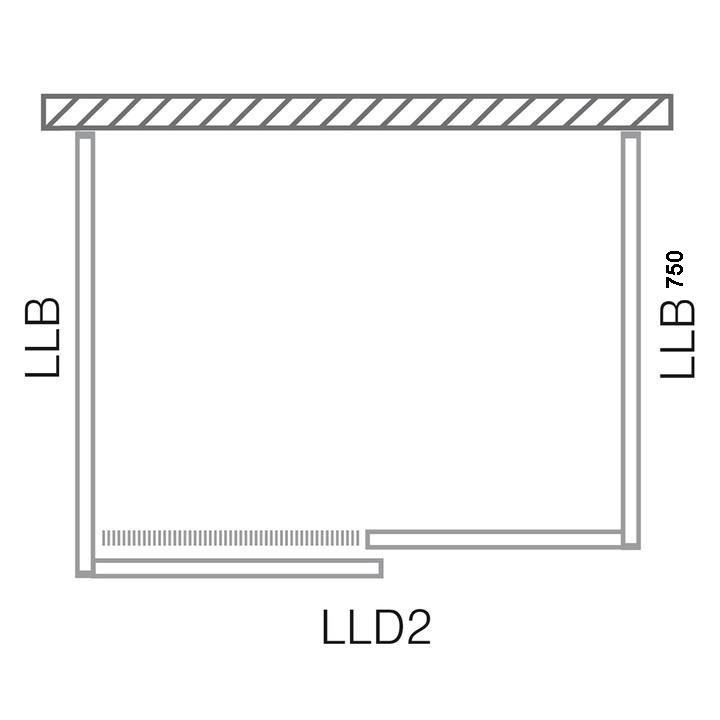 Перегородка 75 см для комбинации с душевыми дверьми Liga Line, LLB/750, Roltechnik
