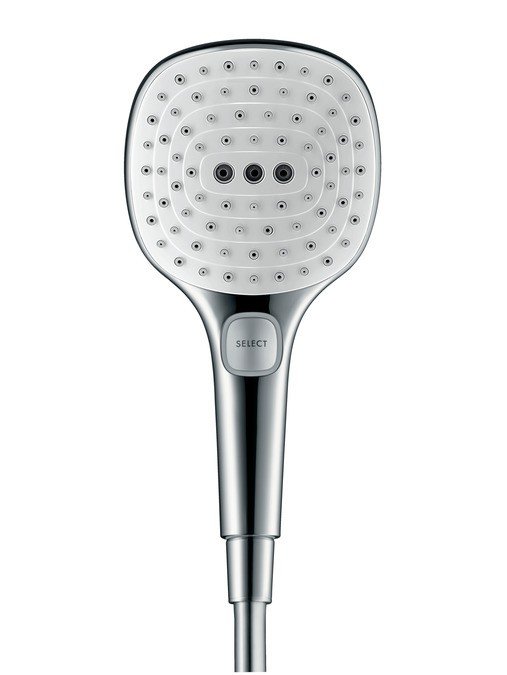 Ручной душ, 3 типа струи, белое/хром, Raindance Select E 120 3jet, EcoSmart, Hansgrohe