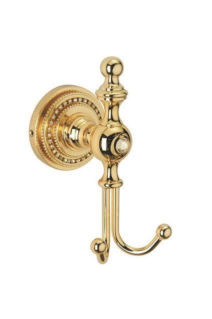 Крючок одинарный Boheme Murano золтой с белым 10906-W-G