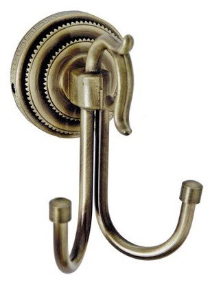 Крючок одинарный Boheme Murano бронза с белым 10906-W-BR