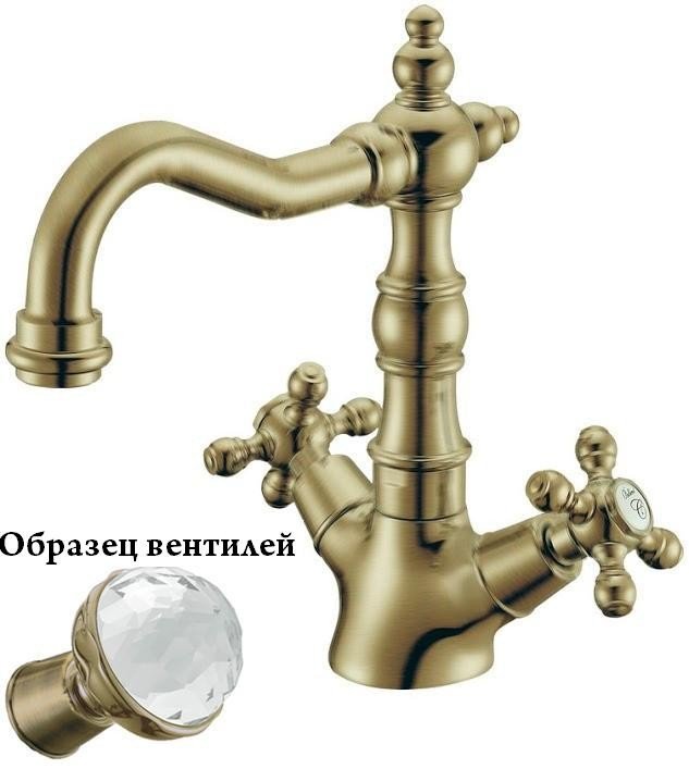 Смеситель для умывальника высокий Boheme Medici Presente бронза 312