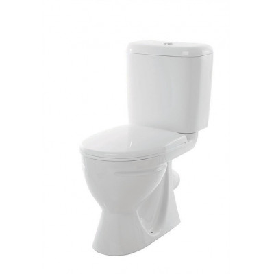 Унитаз-компакт "Самарский" Эконом сиденье пластик, косой выпуск, Sanita