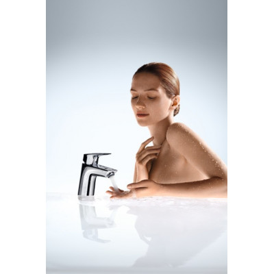 Смеситель для раковины 70, однорычажный, со сливным клапаном Push-Open, Logis, Hansgrohe