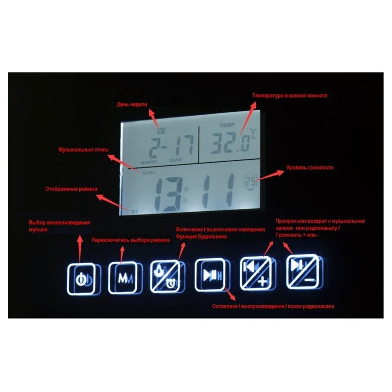 Зеркало с LED подсветкой 1000мм. PAULA 1080-5M WeltWasser