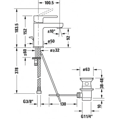 Смеситель для раковины B.2, Duravit B21010001010 