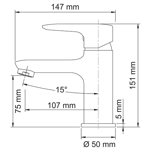 Смеситель Vils 5603 для раковины, хром WasserKRAFT