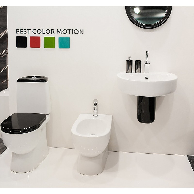Унитаз компакт Sanita Luxe Best Black быстросъемное сиденье дюропласт soft close