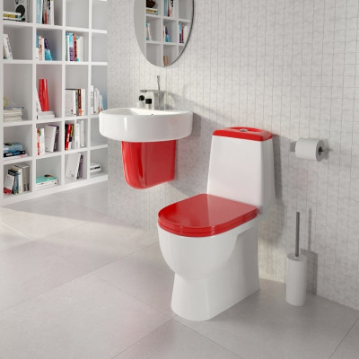 Унитаз компакт Sanita Luxe Best Red быстросъемное сиденье дюропласт soft close