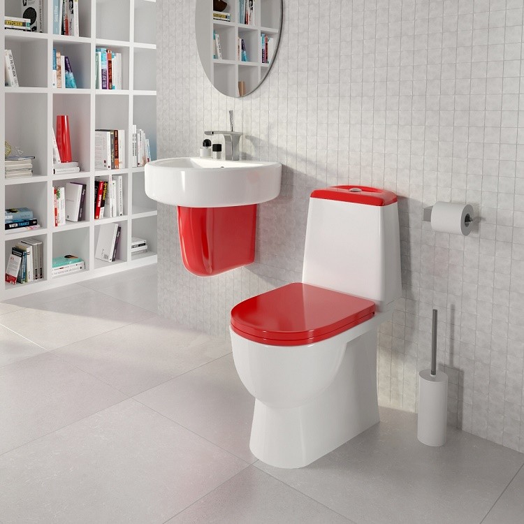 Унитаз компакт Sanita Luxe Best Red быстросъемное сиденье дюропласт soft close