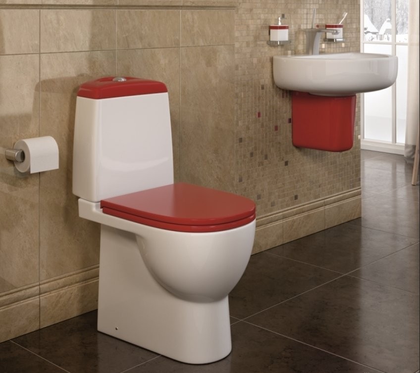 Унитаз компакт Sanita Luxe Best Red быстросъемное сиденье дюропласт soft close