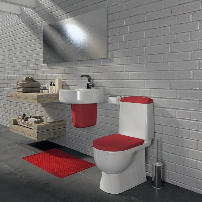 Унитаз компакт Sanita Luxe Best Red быстросъемное сиденье дюропласт soft close