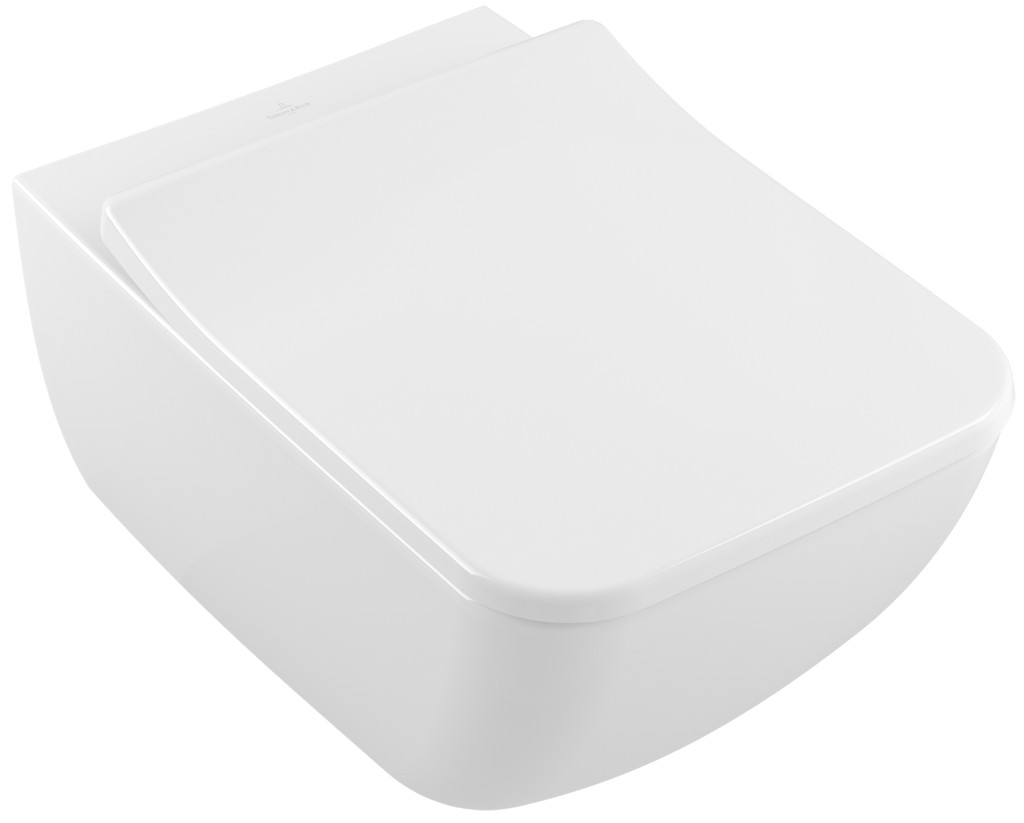 Унитаз подвесной с сидением Villeroy & Boch Venticello Альпийский белый CeramicPlus SlimSeat (Wrapover)