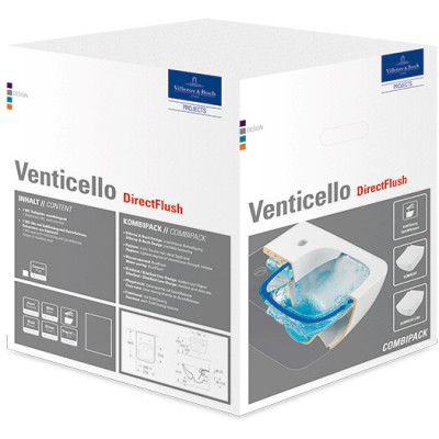 Унитаз подвесной с сидением Villeroy & Boch Venticello Альпийский белый CeramicPlus SlimSeat (Wrapover)