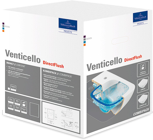 Унитаз подвесной с сидением Villeroy & Boch Venticello Альпийский белый CeramicPlus SlimSeat (Wrapover)