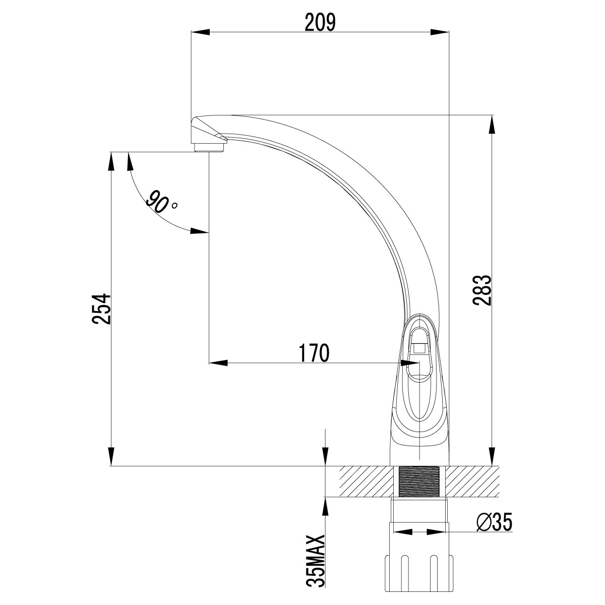 Смеситель Lemark Luna LM4155C для кухни