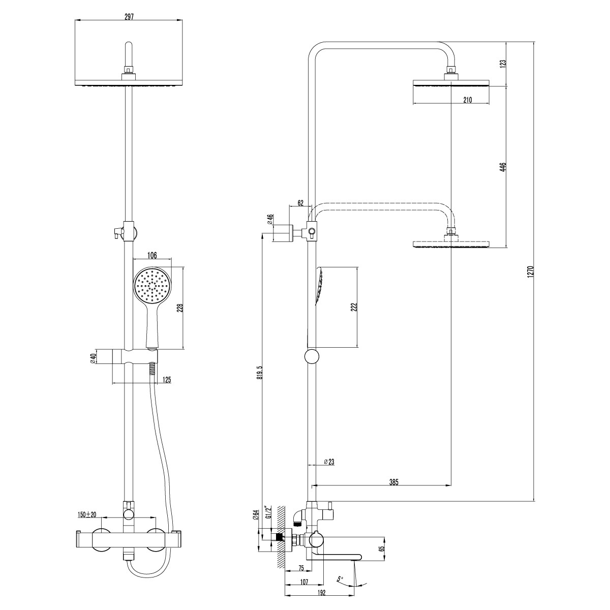 Термостат Lemark Yeti LM7862C для ванны и душа