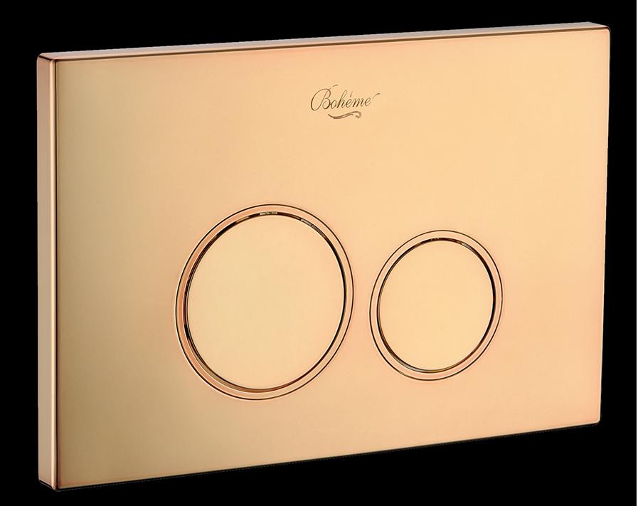 Смывная клавиша, Boheme GOLD круглая пластик 658