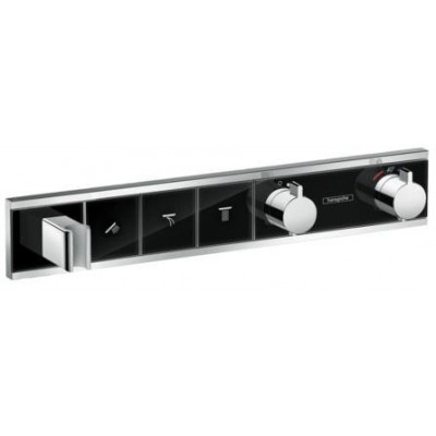 Термостат, скрытого монтажа, для 3 потребителей, RainSelect, черный/хром, Hansgrohe