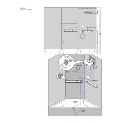 Скрытая часть Hansgrohe RainSelect для 4 потребителей