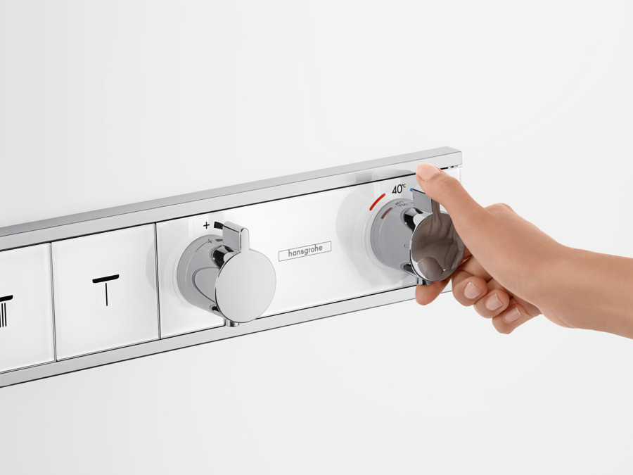 Термостат, скрытого монтажа, для 3 потребителей, RainSelect, белый/хром, Hansgrohe