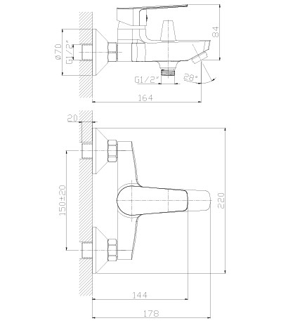 Смеситель Rossinka S35-31 для ванны