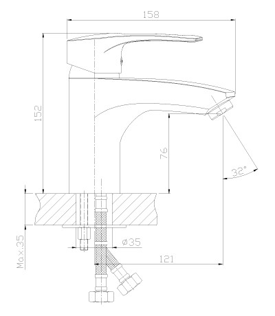 Смеситель Rossinka T40-15 для раковины и биде