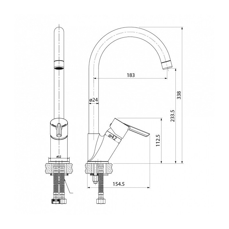 Смеситель для кухни, Kitchen Line, IDDIS, K11SB0Ji05
