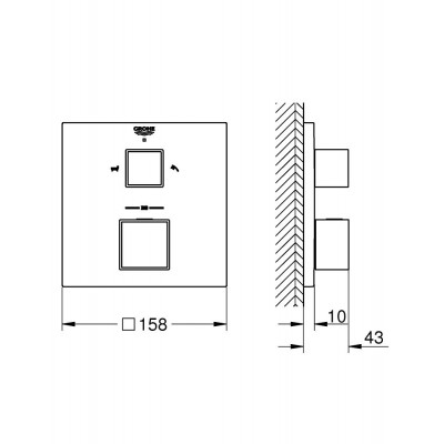 Термостат для ванны Grohe Grohtherm Cube 24155000