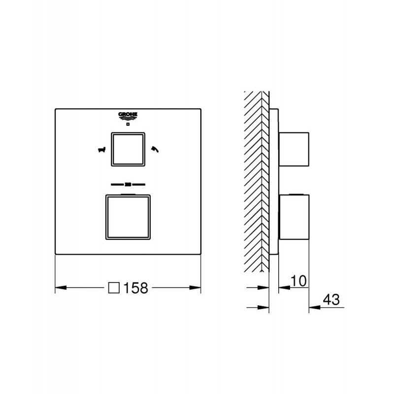 Термостат для ванны Grohe Grohtherm Cube 24155000