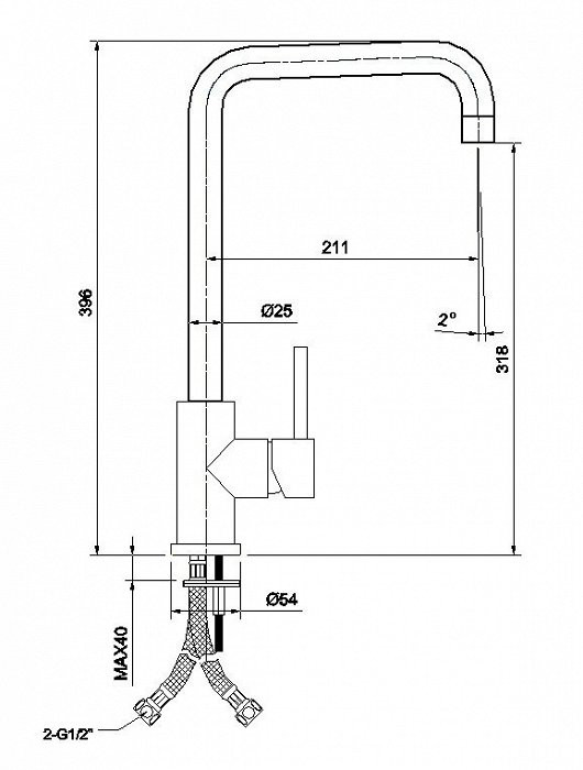 Смеситель для кухни, Kitchen, IDDIS, K05STL0i05