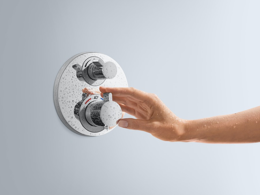 Термостат с запорным вентилем Hansgrohe Ecostat S, СМ, 1 потребитель