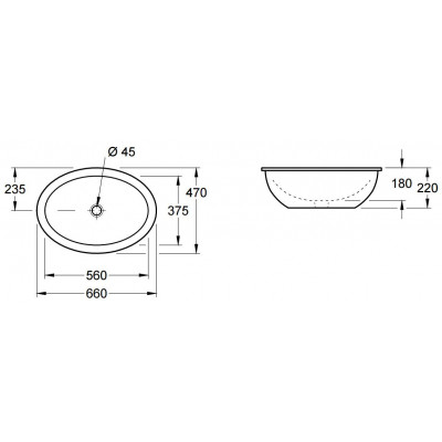 Встраиваемая раковина 560 x 375 mm Loop & Friends, альпийский белый, Villeroy-Boch