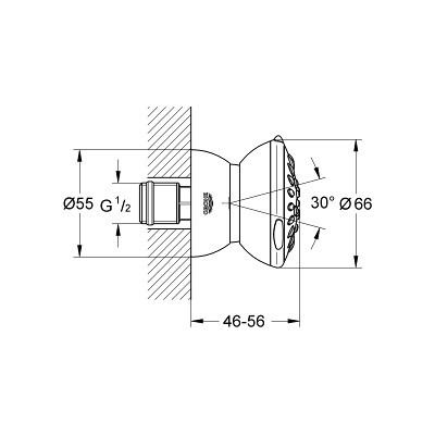 Боковой душ с 2 режимами, Normal / Massage, Relexa 65, Grohe
